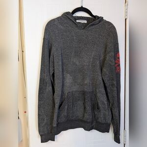 SoulCycle Charcoal Hoodie with Red Accent Well Loved Skull Cycling Active Pull